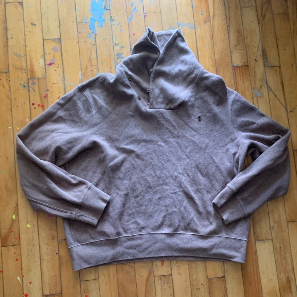 Vintage polo Ralph Lauren brown‎ shawl cotton sweater